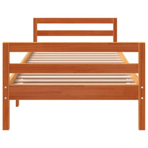 Sengeramme uden madras 90 x 200 cm massivt fyrretræ - gyldenbrun
