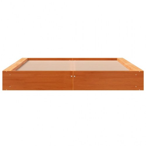 Sengeramme uden madras 140x200 cm massivt fyr gyldenbrun
