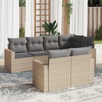 Sofasæt til haven 7 dele med hynder polyrattan beige