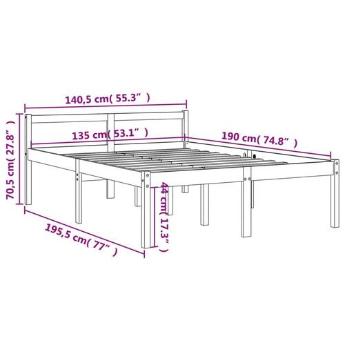 Seniorseng 135x190 cm massivt fyrretræ gyldenbrun