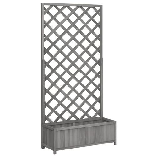 Plantekasse med espalier massivt grantræ grå