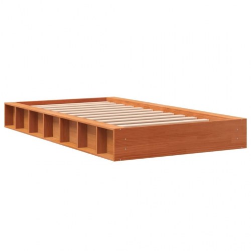 Sengeramme uden madras 100x200 cm - massivt fyrretræ, gyldenbrun