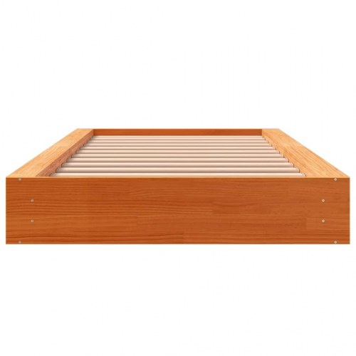 Sengeramme uden madras 100x200 cm - massivt fyrretræ, gyldenbrun
