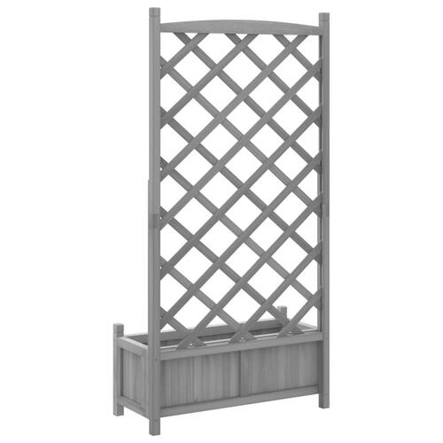 Plantekasse med espalier massivt grantræ grå