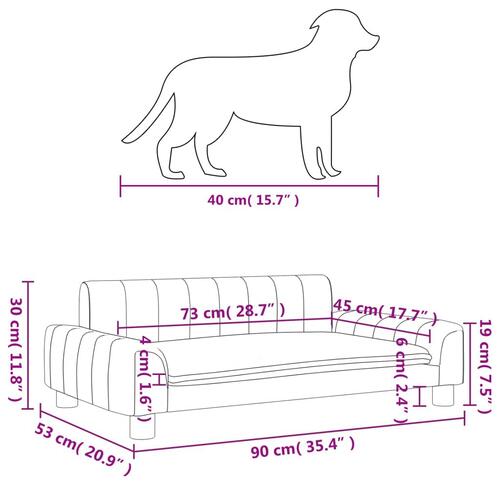 Hundeseng 90x53x30 cm stof sort