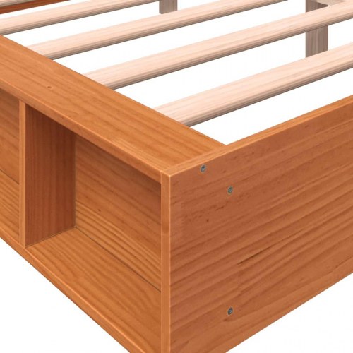 Sengeramme uden madras 150×200 cm - massivt fyrretræ, gyldenbrun