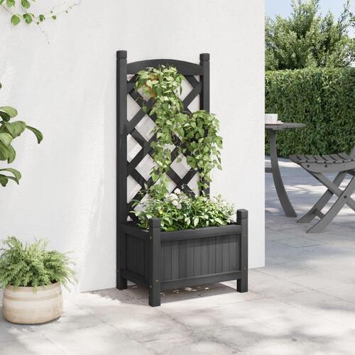 Plantekasse med espalier massivt grantræ sort