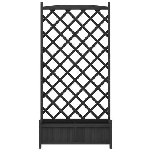 Plantekasse med espalier massivt grantræ sort