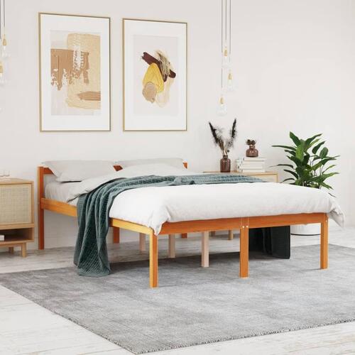 Seniorseng 120x200 cm massivt fyrretræ gyldenbrun