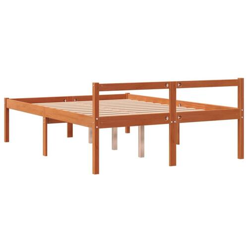 Seniorseng 120x200 cm massivt fyrretræ gyldenbrun