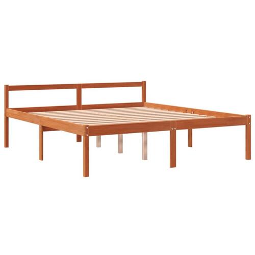Seniorseng 160x200 cm massivt fyrretræ gyldenbrun