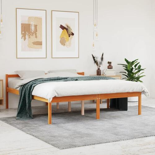 Seniorseng 160x200 cm massivt fyrretræ gyldenbrun