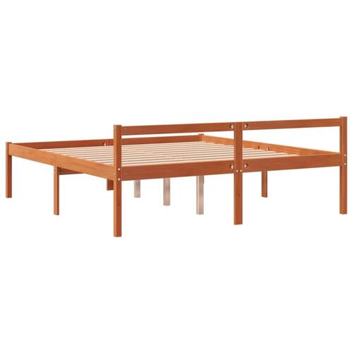 Seniorseng 160x200 cm massivt fyrretræ gyldenbrun
