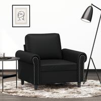 Lænestol 60 cm kunstlæder sort