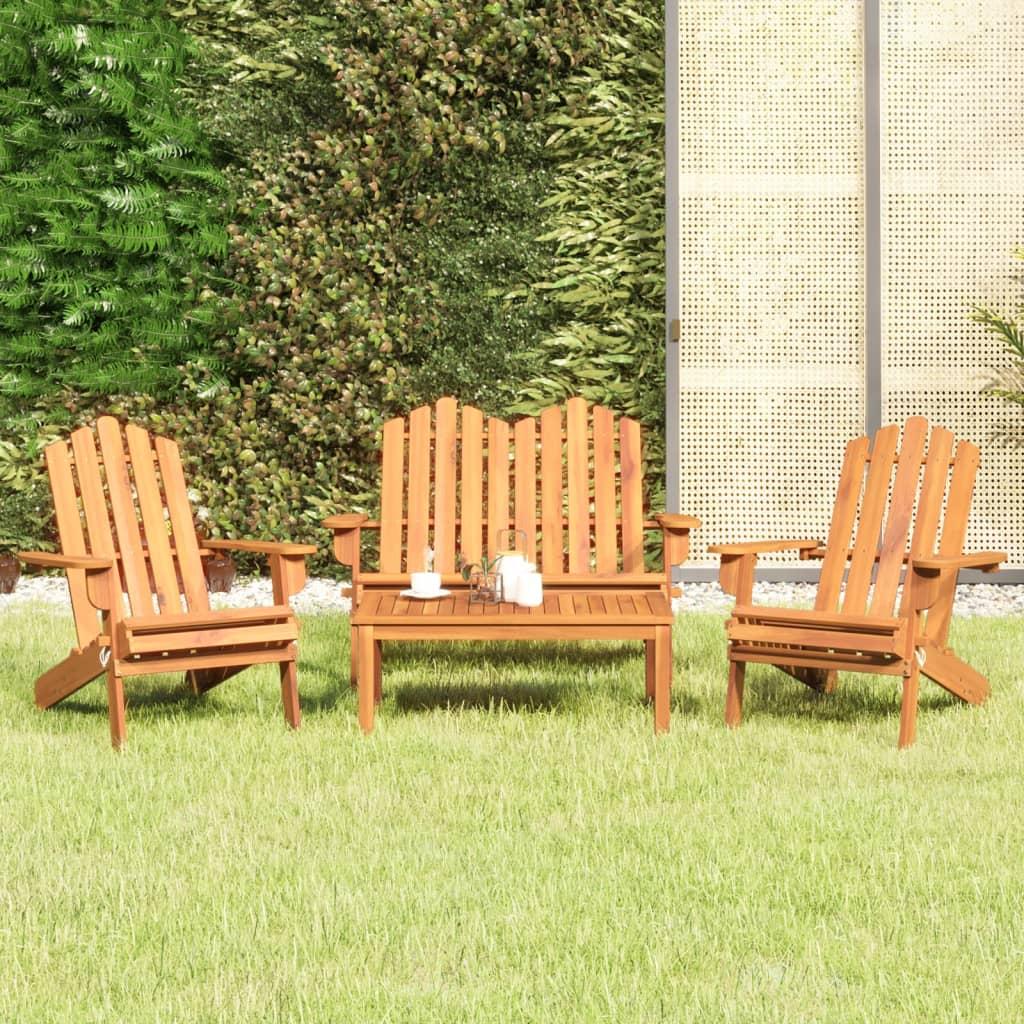 Adirondack-loungesæt til haven 4 dele massivt akacietræ billede