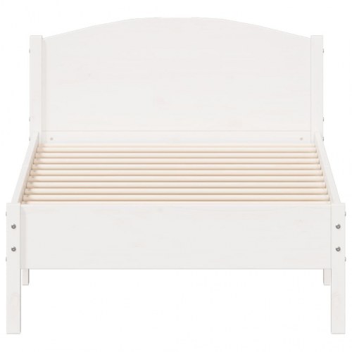 Sengeramme uden madras 90x190 cm massivt fyrretræ hvid