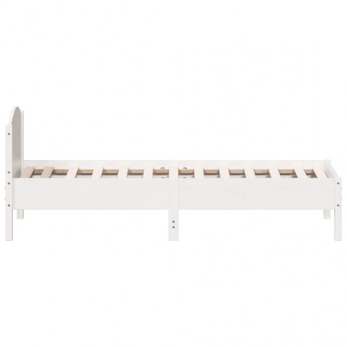 Sengeramme uden madras 90x190 cm massivt fyrretræ hvid