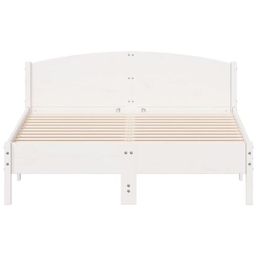 Sengeramme uden madras 120x200 cm massivt fyrretræ hvid