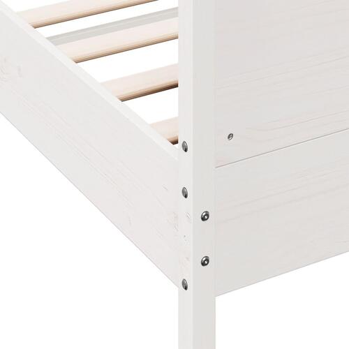 Sengeramme uden madras 200x200 cm massivt fyrretræ hvid