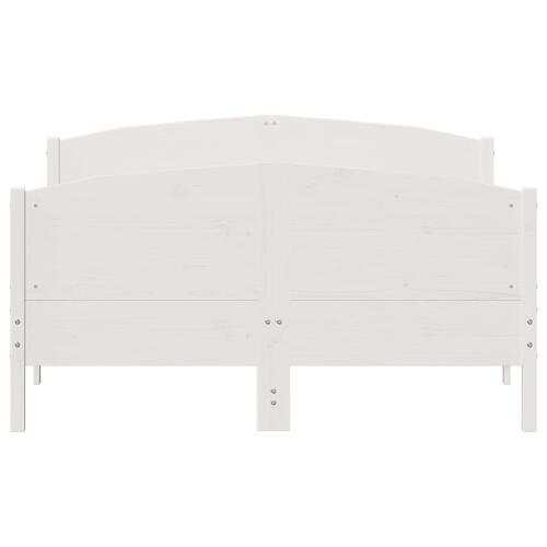 Sengeramme uden madras 140x200 cm massivt fyrretræ hvid