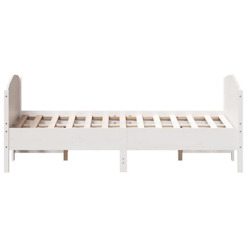 Sengeramme uden madras 140x200 cm massivt fyrretræ hvid
