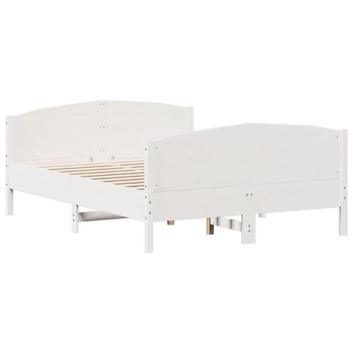 Sengeramme uden madras 140x200 cm massivt fyrretræ hvid