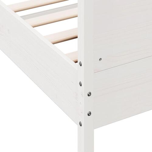 Sengeramme uden madras 140x200 cm massivt fyrretræ hvid