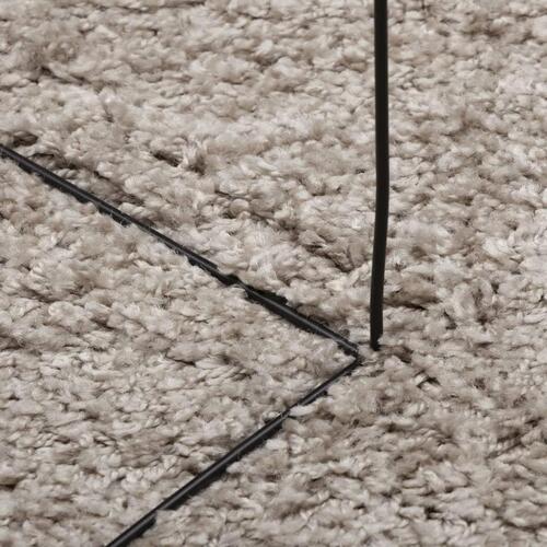 Shaggy gulvtæppe PAMPLONA Ø 100 cm høj luv beige