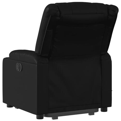 Løftestol med massagefunktion kunstlæder sort