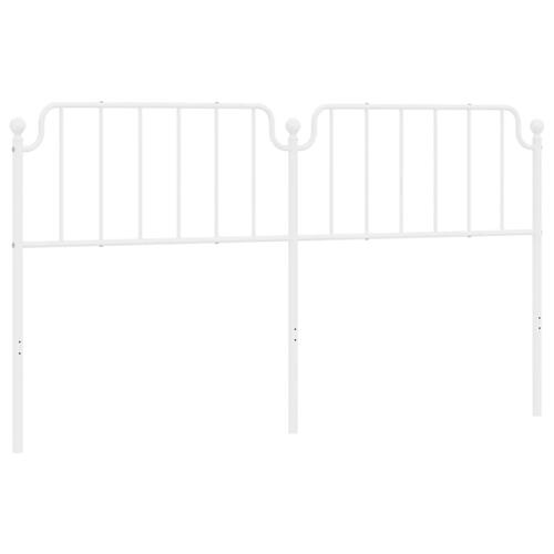 Sengegavl 180 cm metal hvid