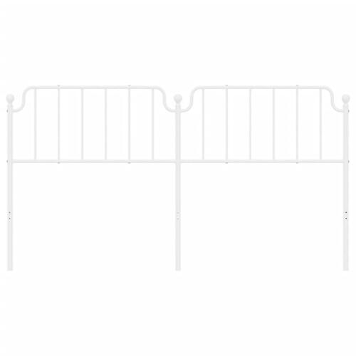 Sengegavl 180 cm metal hvid