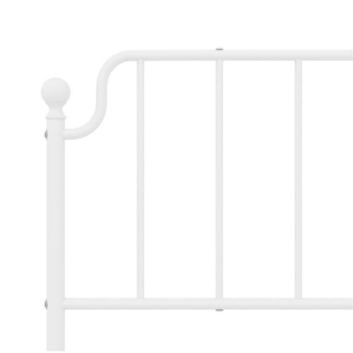 Sengegavl 180 cm metal hvid