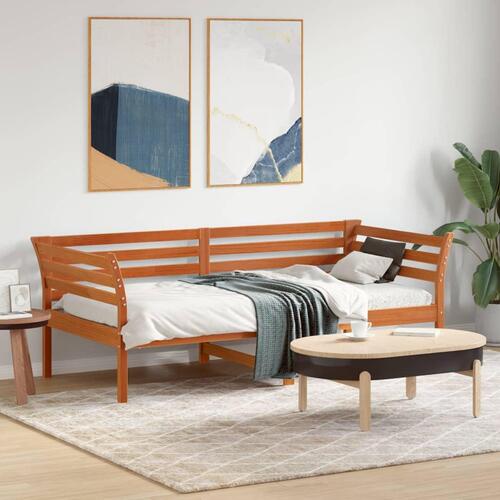 Daybed 90x190 cm massivt fyrretræ gyldenbrun