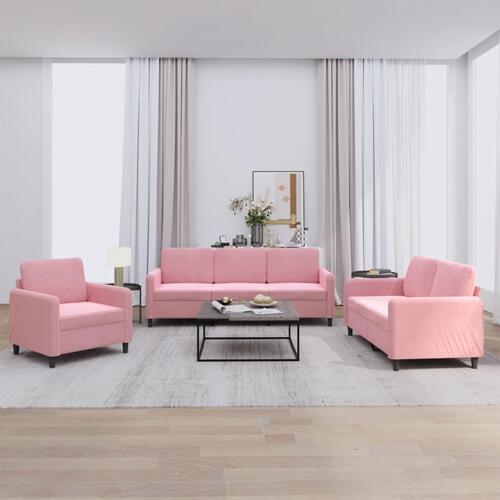 3 personers sofa velour lyserød