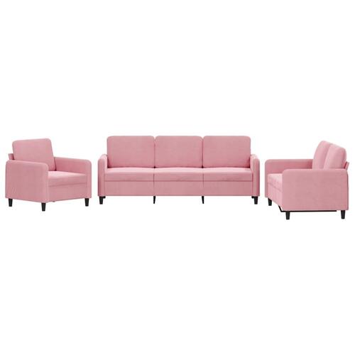 3 personers sofa velour lyserød