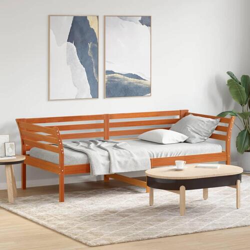 Daybed 80x200 cm massivt fyrretræ gyldenbrun