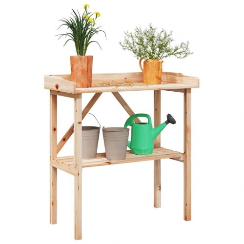 Plantebord med hylde 78 x 38 x 82,5 cm - ubehandlet