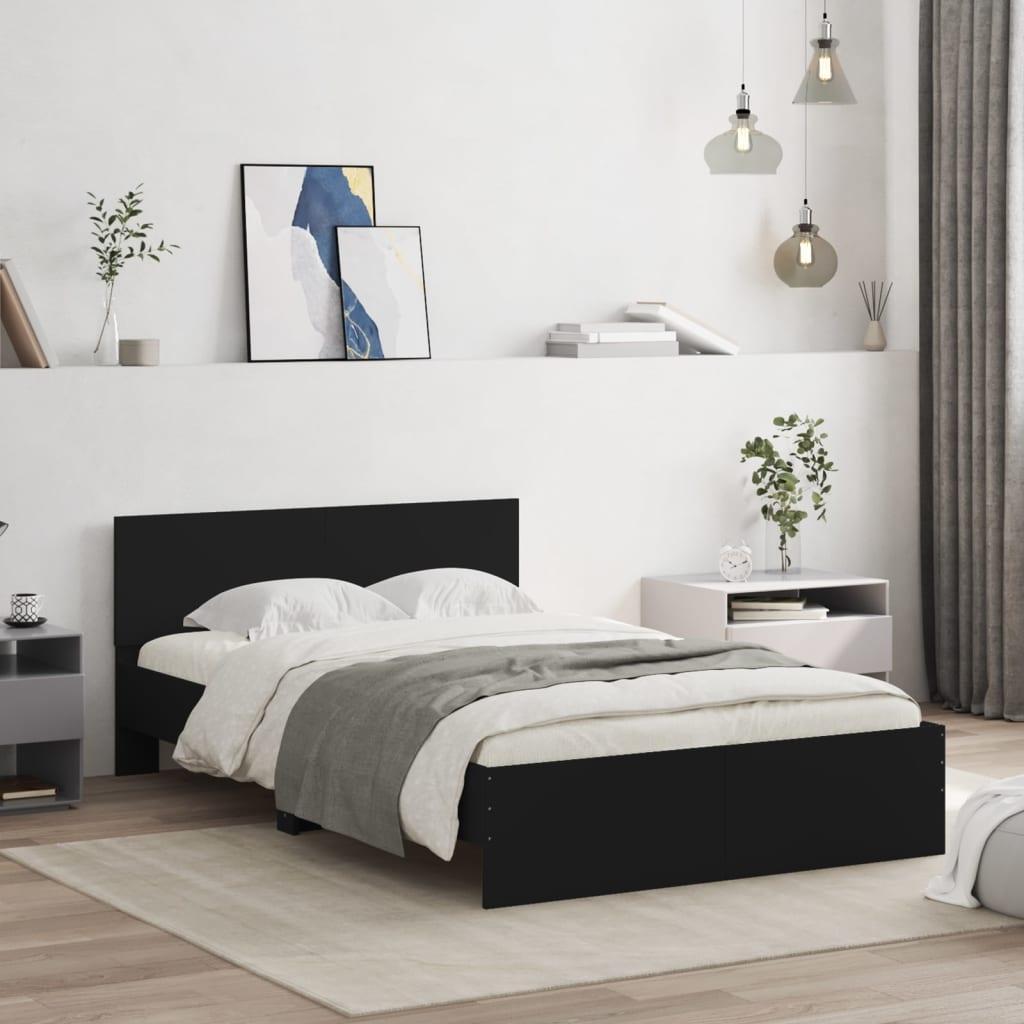 Sengeramme med sengegavl 120×200 cm - sort
