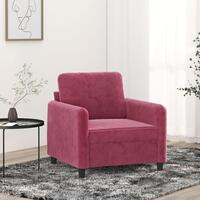 Lænestol 60 cm velour vinrød