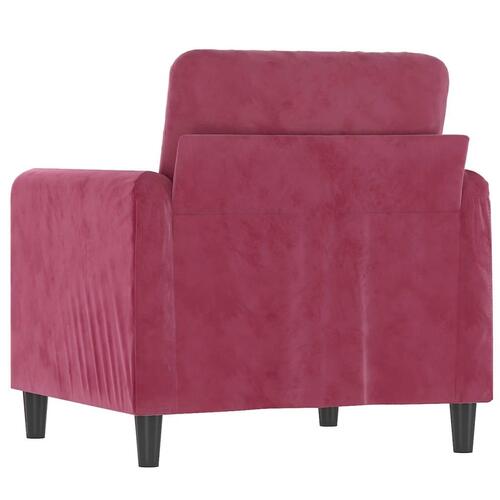 Lænestol 60 cm velour vinrød