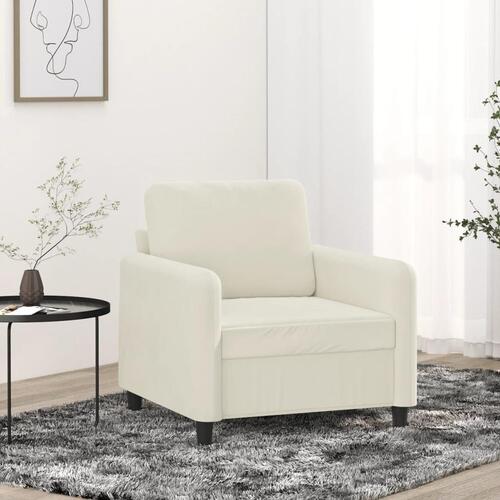 Lænestol 60 cm velour cremefarvet
