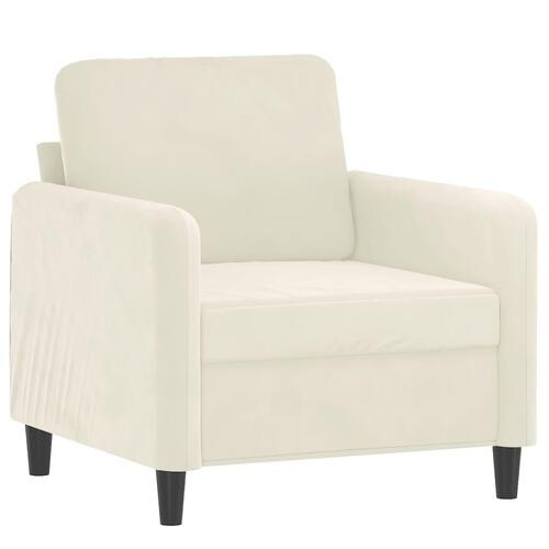 Lænestol 60 cm velour cremefarvet