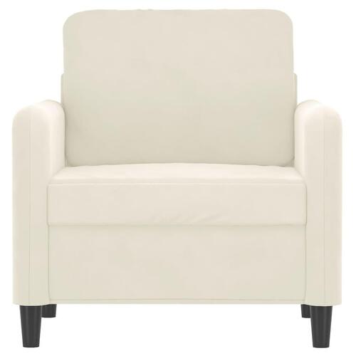 Lænestol 60 cm velour cremefarvet