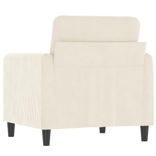 Lænestol 60 cm velour cremefarvet
