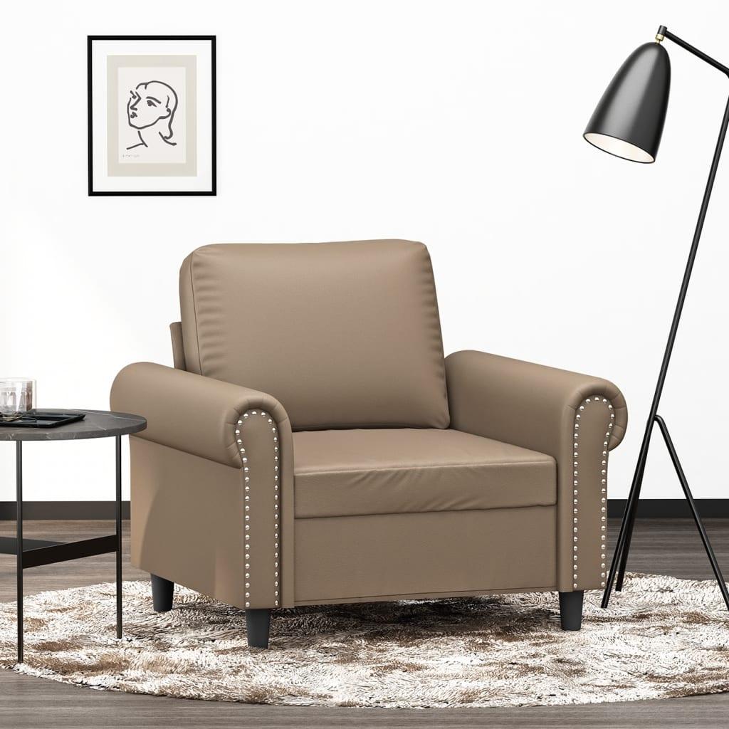 Lænestol 60 cm kunstlæder Cappuccino