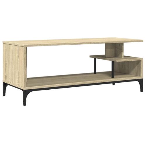 Tv-bord 102x40x41 cm konstrueret træ og stål sonoma-eg