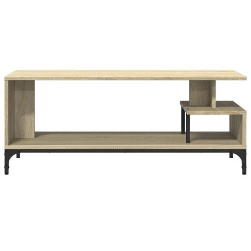 Tv-bord 102x40x41 cm konstrueret træ og stål sonoma-eg