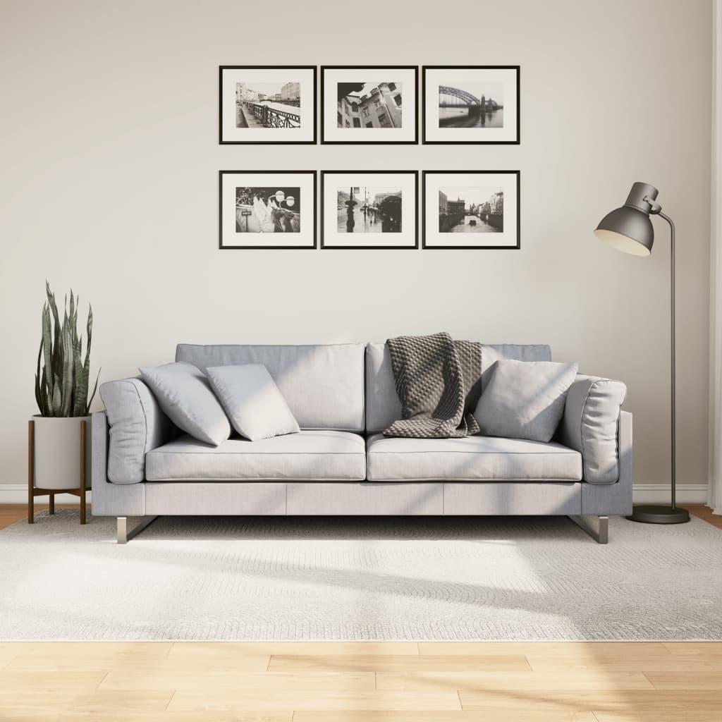 Gulvtæppe IZA 160x230 cm kort luv skandinavisk look cremefarvet