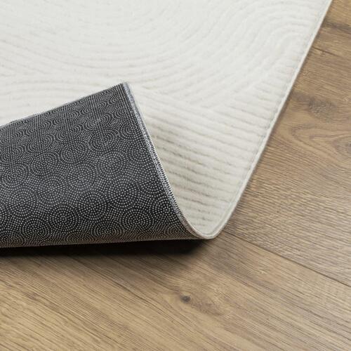 Gulvtæppe IZA 160x230 cm kort luv skandinavisk look cremefarvet