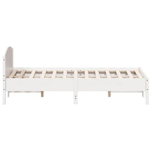 Sengeramme uden madras 140x200 cm massivt fyrretræ hvid